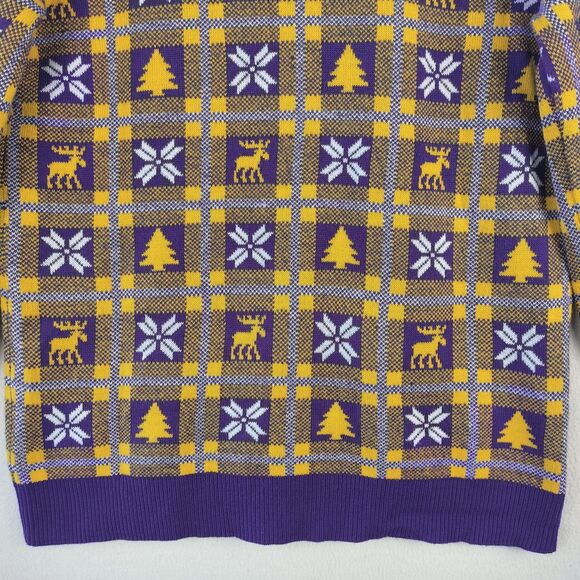 Minnesota Vikings Sweater Mens S Purple Gold Fair Isle Nordic Graphic Print SKOL - Picture 14 of 15